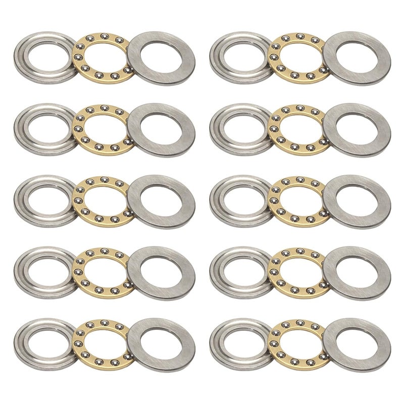 STYUI (10Pcs) F12-21M Miniature Thrust Ball Bearings 12mm x 21mm x 5mm Miniature Plane Thrust Bearings Chrome Steel One Way - Image 1